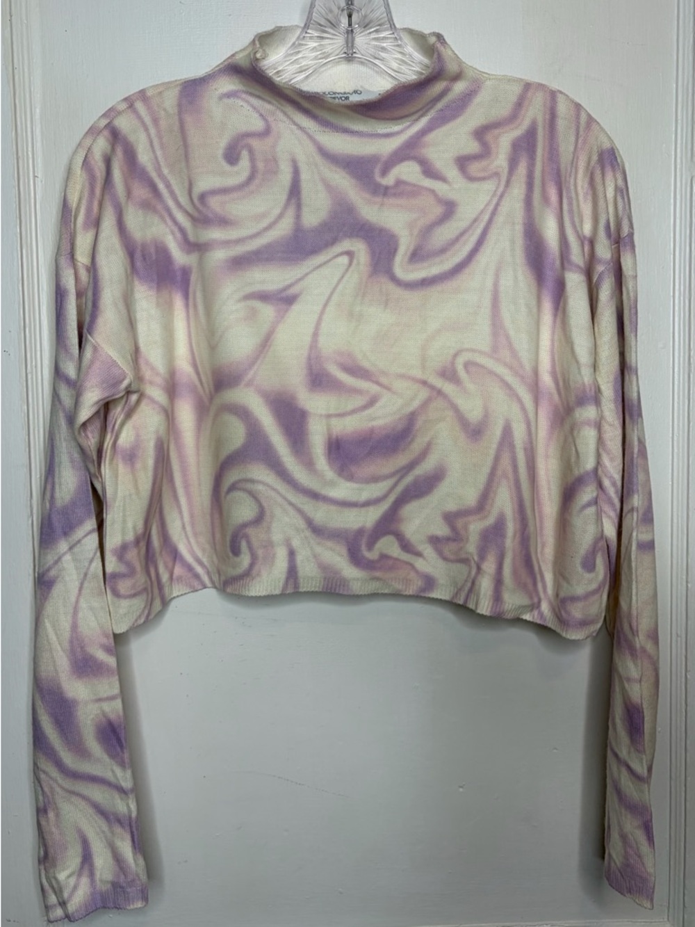 Bolongaro Trevor Funnel Neck Pink Purple Marble Dyed Sweater Sz S